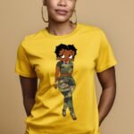 Bougie Boss Gear Black Betty Boop Camo Yellow Shirt mu