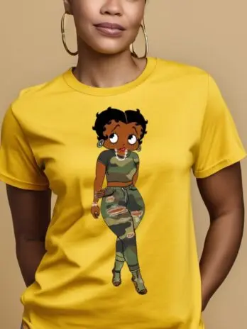 Camo Black Betty Boop T-Shirt