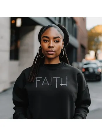 Faith Sweatshirt (All Black Wordseed Collection)