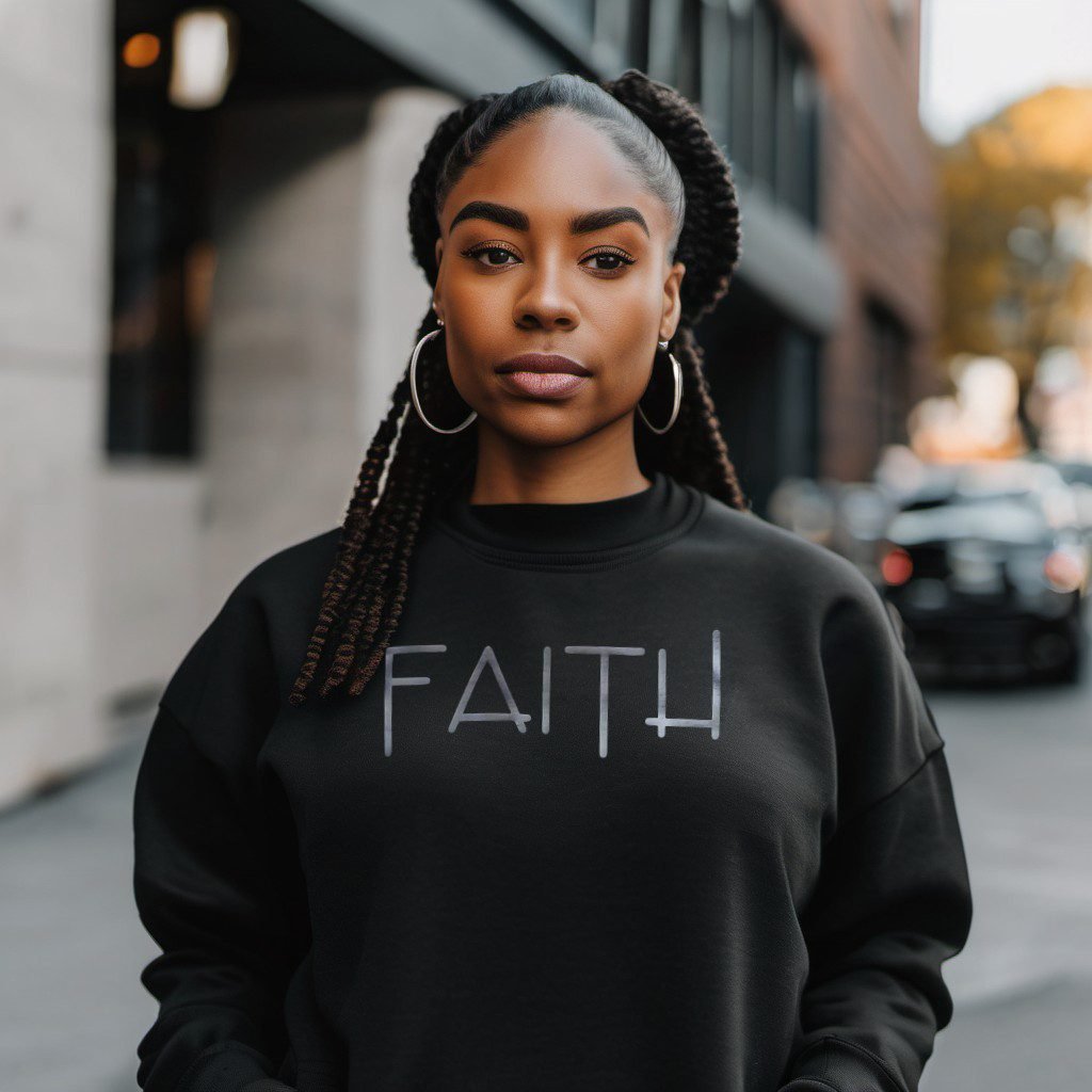 Bougie Boss Gear Black on Black Faith Sweatshirt mu