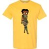 Camo Black Betty Boop DAISY Yellow T-Shirt