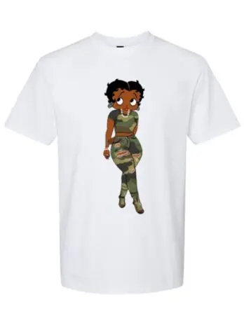Camo Black Betty Boop T-Shirt