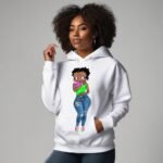 Bougie Boss Gear Curvy Black Betty Boop White Hoodie mu
