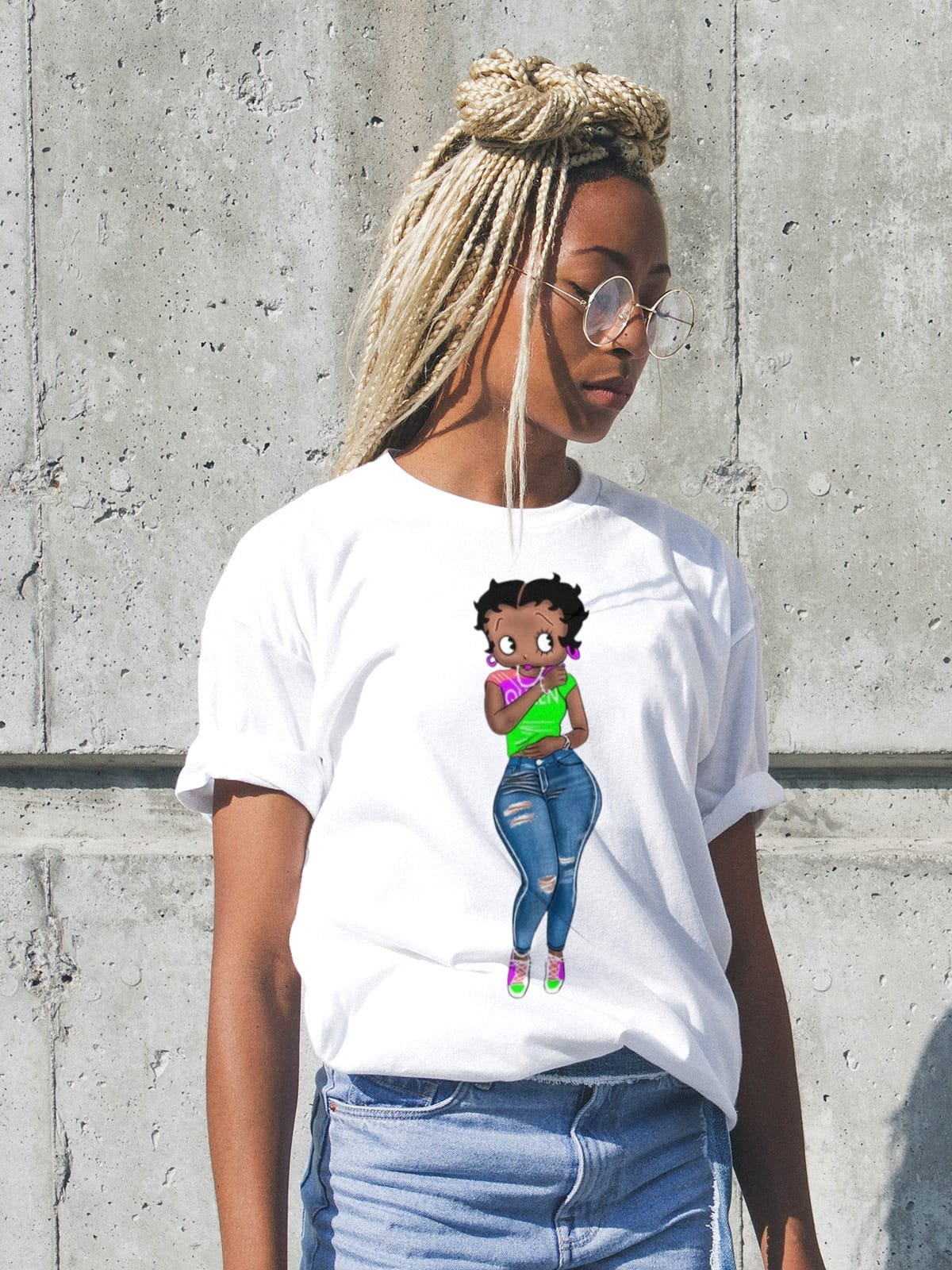 Bougie Boss Gear Curvy Black Betty Boop White T Shirt