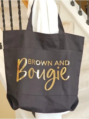 Brown and Bougie Black Handbag