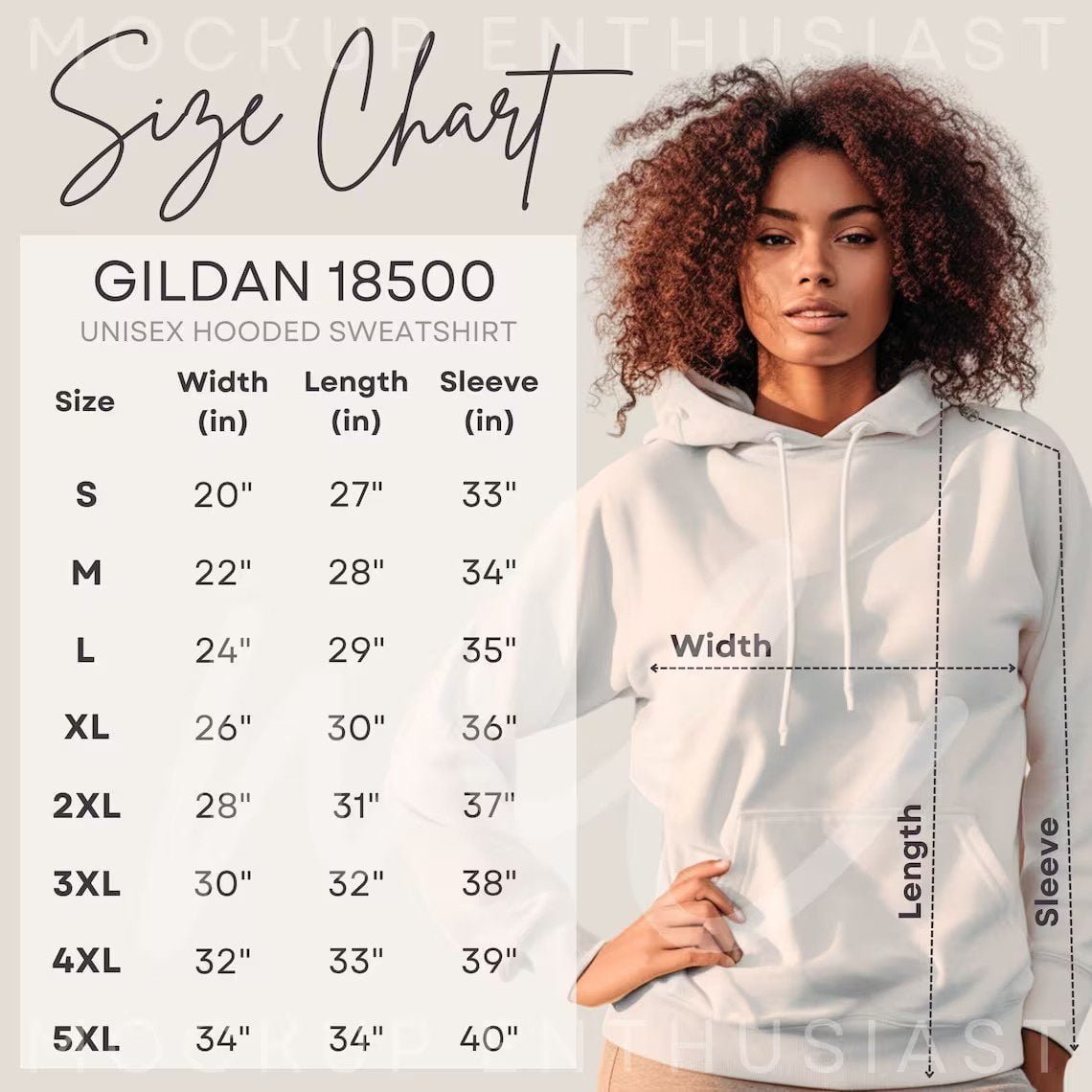 Bougie Boss Gear Hoodie Size Chart