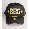 BBG Black Trucker Hat (Gold Star Edition) 1 Bougie Boss Gear BBG Black Trucker Hat With Gold Chain Accessory Gold Star Edition scaled