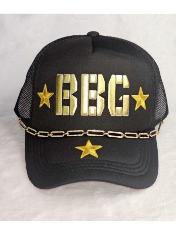 BBG Black Trucker Hat (Gold Star Edition)
