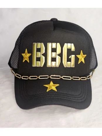 BBG Black Trucker Hat (Gold Star Edition)