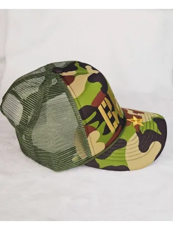 BBG Green Camouflage Trucker Hat (Gold Star Edition)