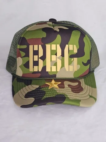 BBG Green Camouflage Trucker Hat (Gold Star Edition)