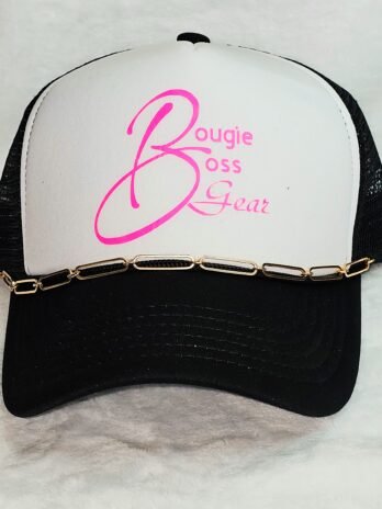 Bougie Boss Gear Black & White Trucker Hat with Chain