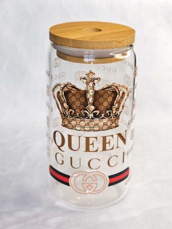 Designer Inspired Queen Glass Tumbler Cup