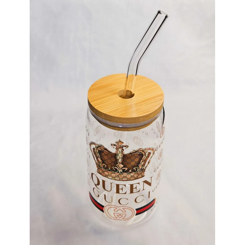Designer Inspired Gucci Glass Tumbler Cup B