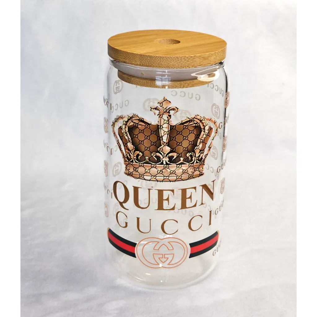 Designer Inspired Gucci Glass Tumbler Cup