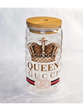 Designer Inspired Queen Glass Tumbler Cup