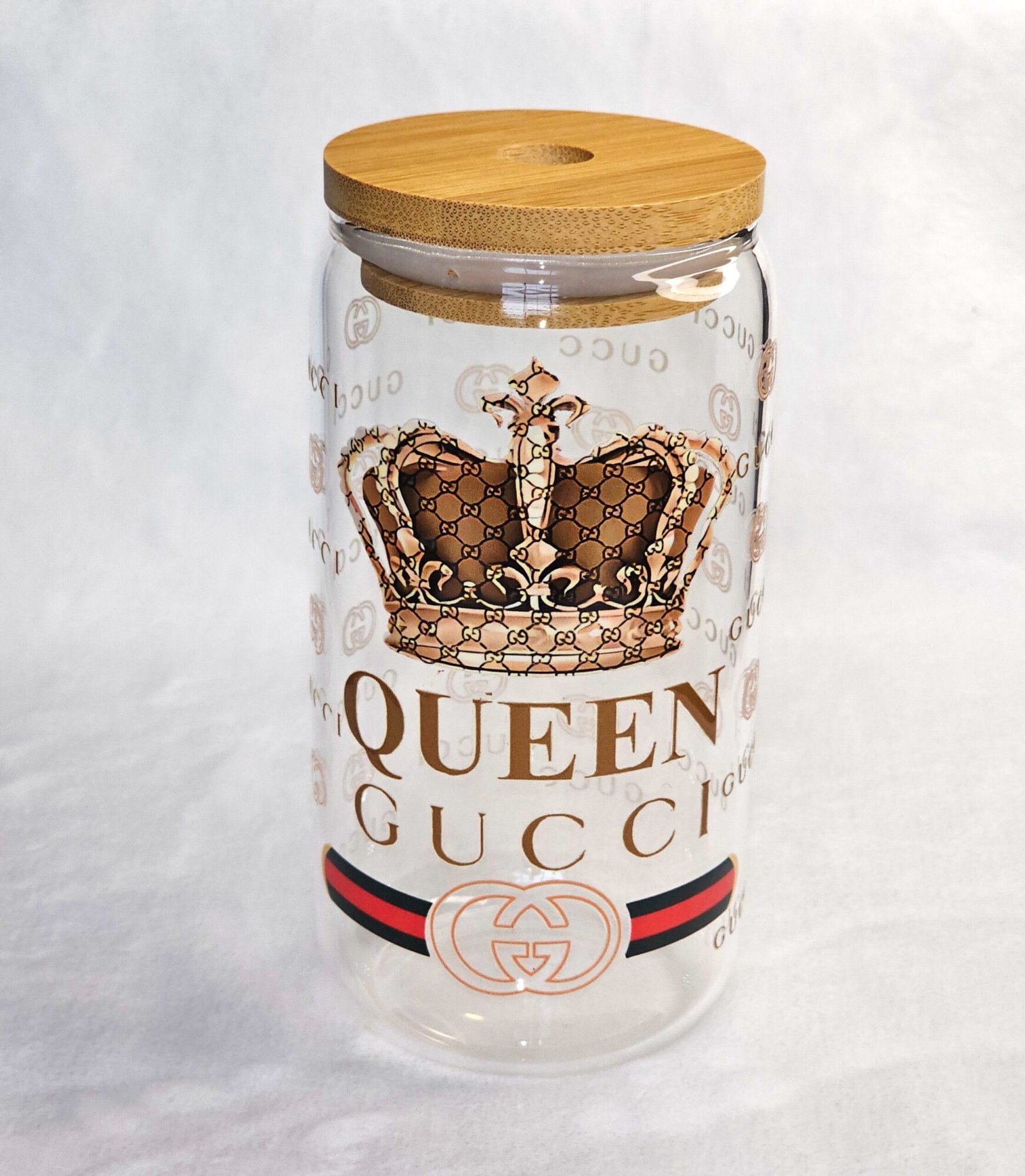 Bougie Boss Gear Designer Inspired Gucci Glass Tumbler Cup scaled