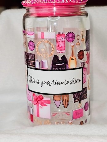 Designer Inspired Your Time to Shine Glass Tumbler Cup