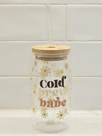Cold Brew Babe Glass Tumbler