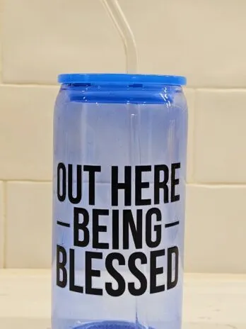 Out Here Being Blessed Glass Tumbler