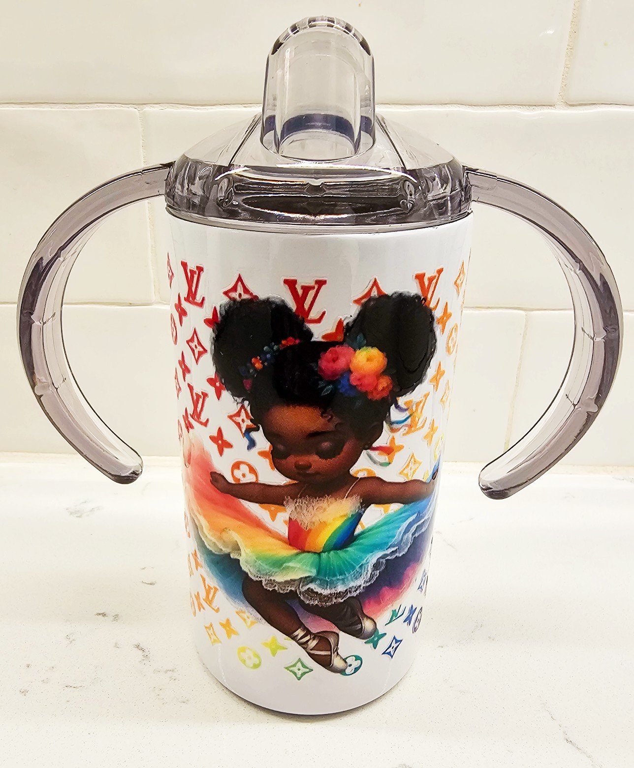 Ballerina Dual Lid Sippy Cup Mock Up