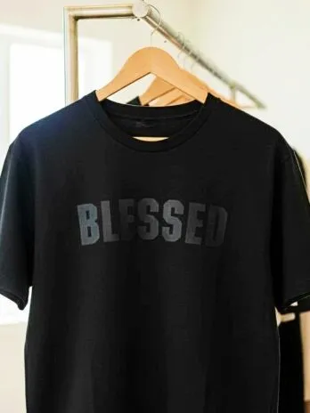 Bougie Boss Gear Home Page 5 Blessed T-Shirt (All Black Wordseed Collection)