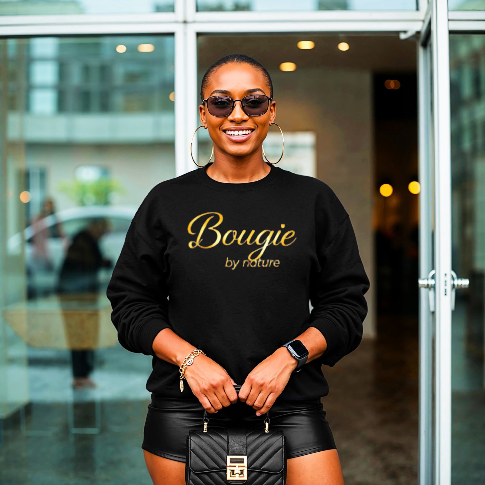 Bougie by Nature Sweatshirt 1 Bougie Boss Gear Bougie by Nature Black Sweatshirt Mockup