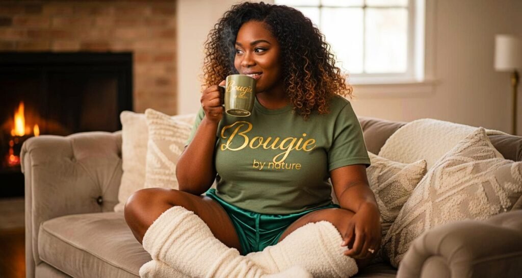 Bougie by Nature Military Green T-Shirt Mock Up