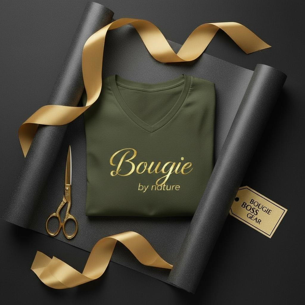 Bougie by Nature Military Green V Neck T-Shirt