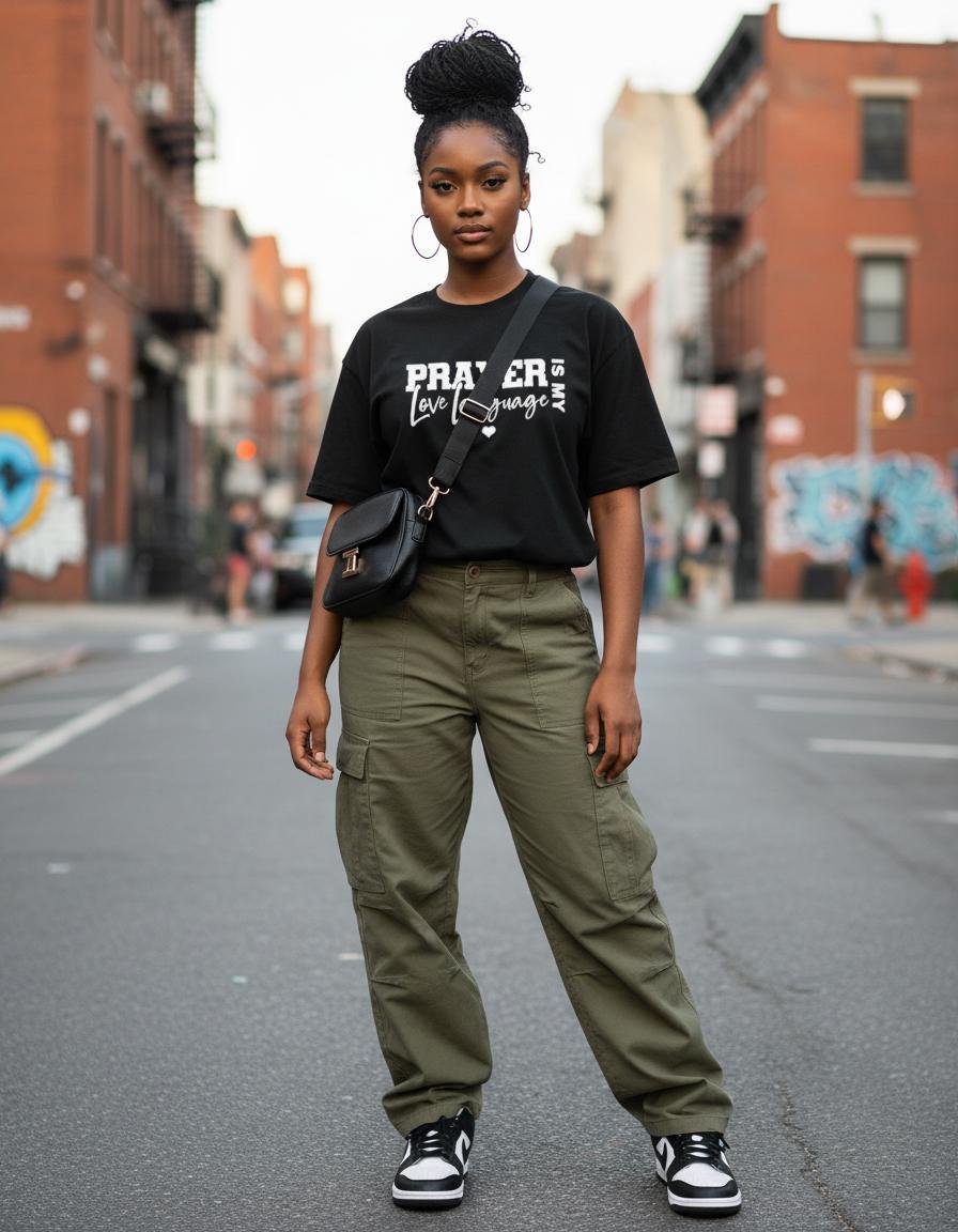 Prayer is My Love Language Black T-Shirt model