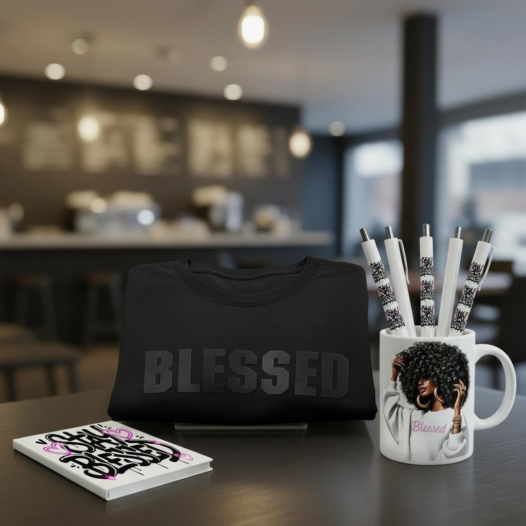 Stay Blessed T-Shirt & Journal Set 2 Bougie Boss Gear Simple Blessed Journal Set 2