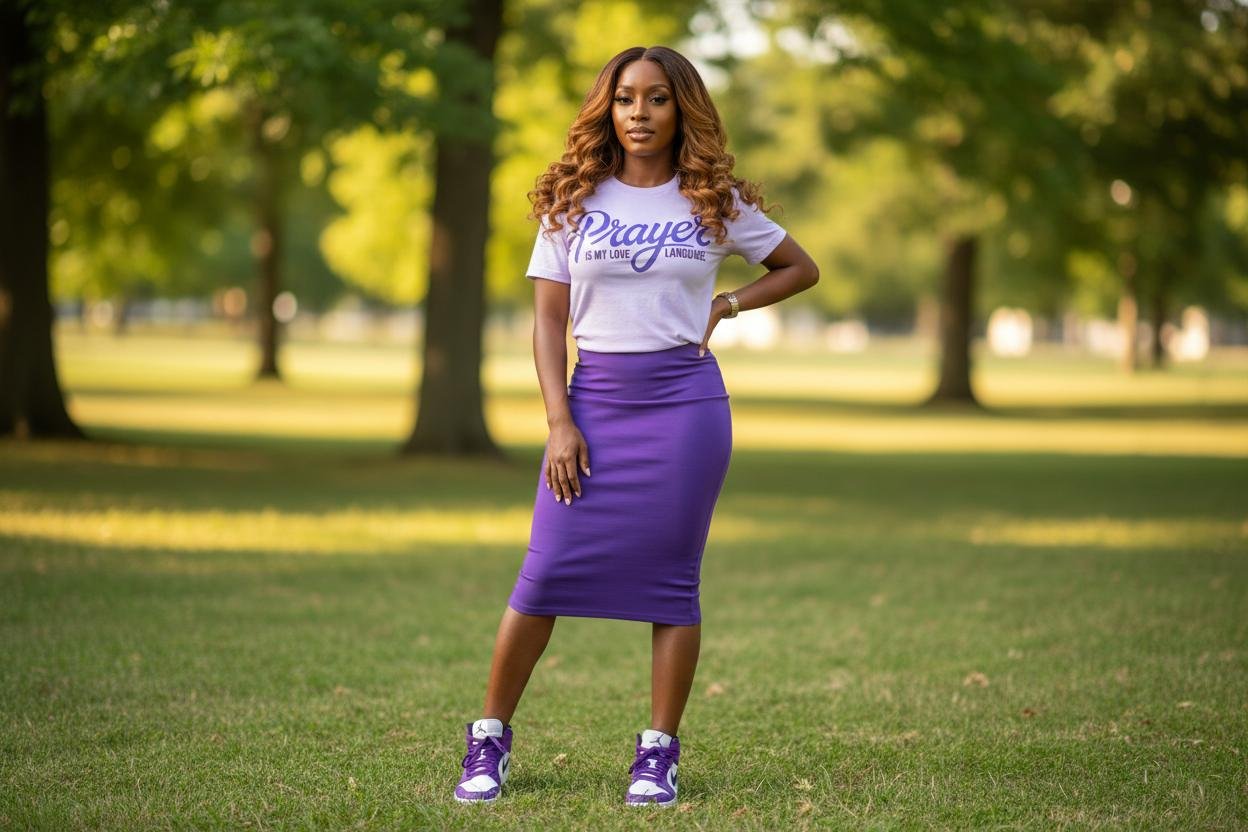 Bougie Boss Gear Prayer is My Love Language Lavender Model Mock UP